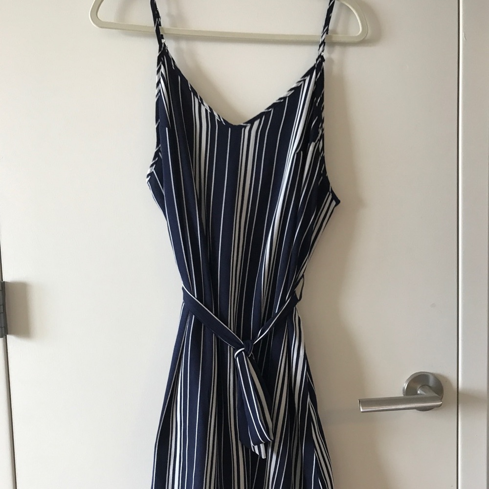 sm wardrobe Blue & White striped, tied sun dress